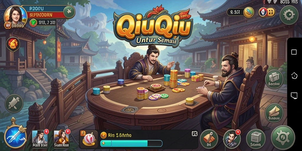 Gameplay seru dalam permainan QiuQiu 8055.