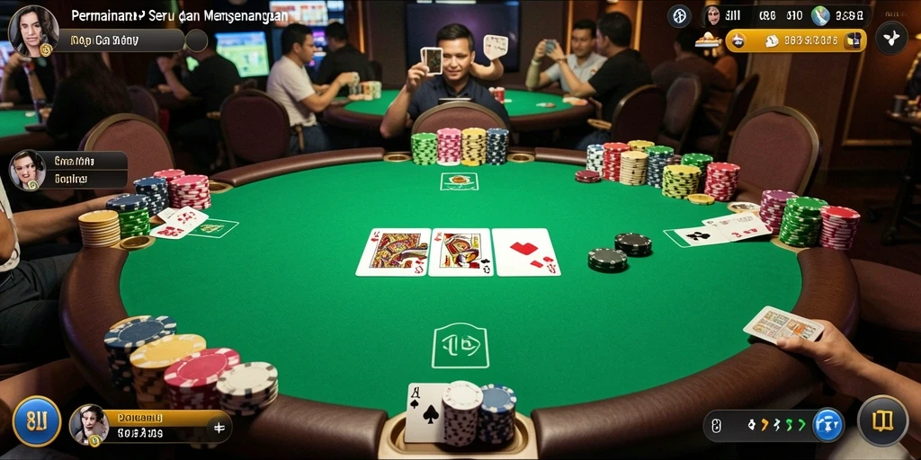Tampilan gameplay poker yang seru dan menantang di 8II.