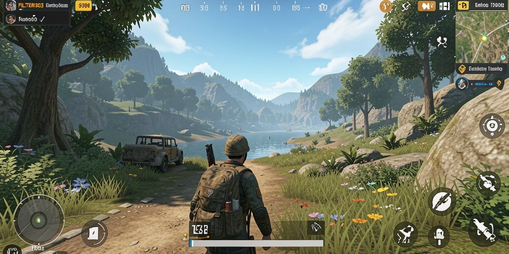 Gameplay menarik dalam dunia terbuka FILTER303 dengan pemandangan menakjubkan.