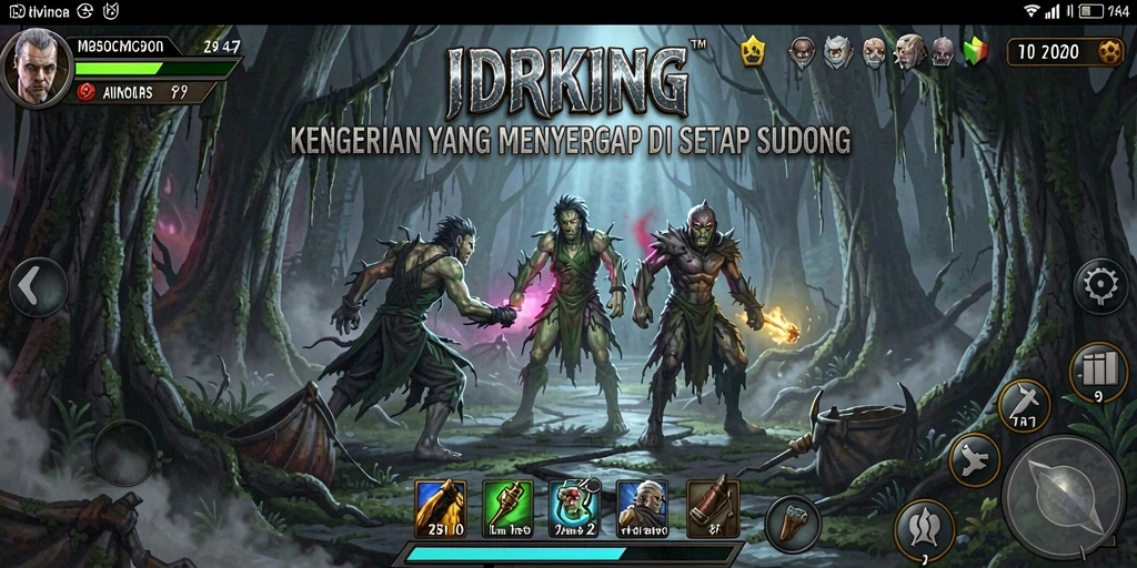 Screenshot gameplay IDRKING dengan atmosfer Horror yang mencekam.