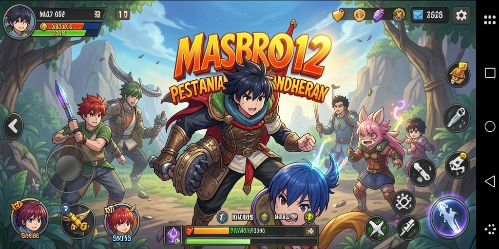 Tampilan gameplay seru dengan karakter Anime yang unik.