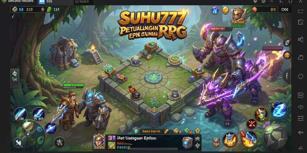 Tampilan gameplay seru di SUHU777 dengan karakter unik dan pertarungan dinamis.